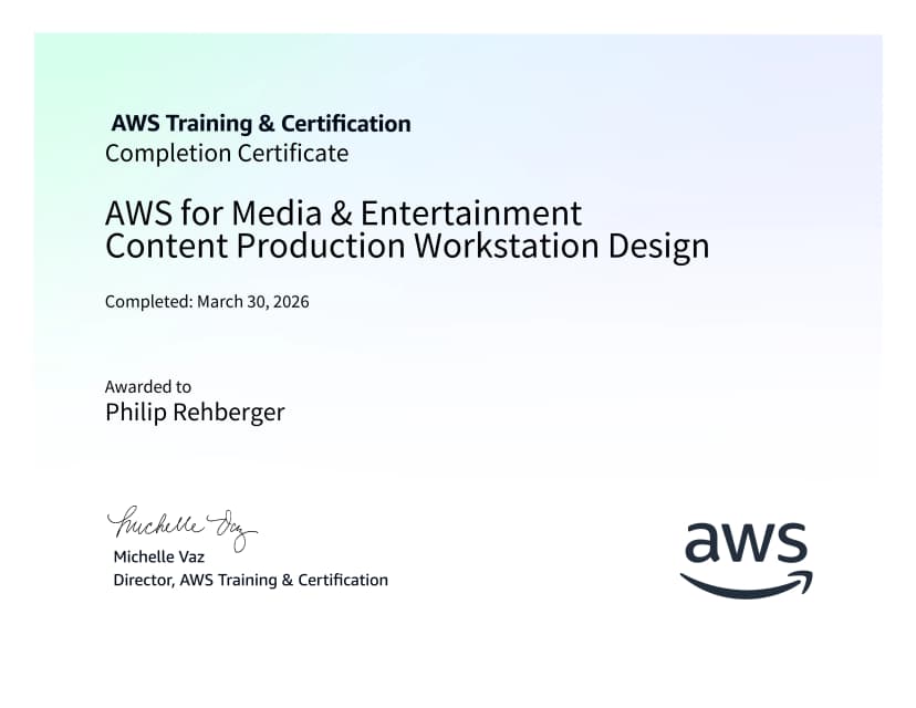 AWS for Media and Entertainment Content Production Workstation Design