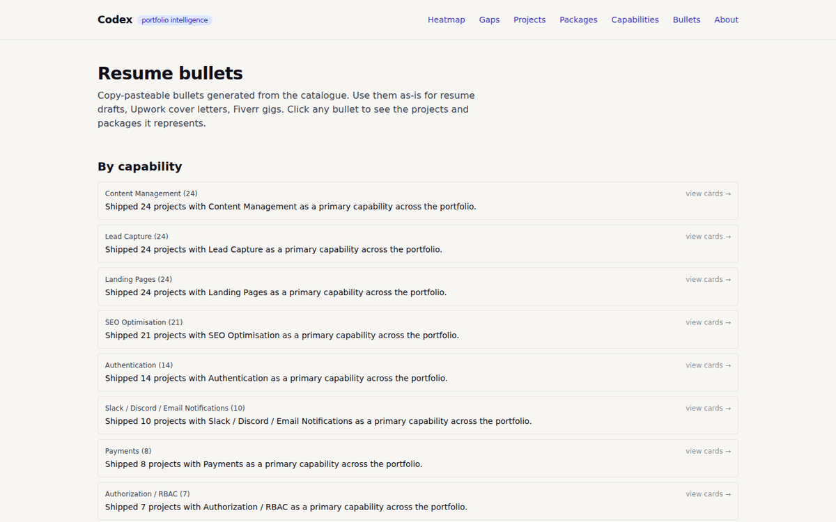 Codex — Portfolio Intelligence Dashboard screenshot 4